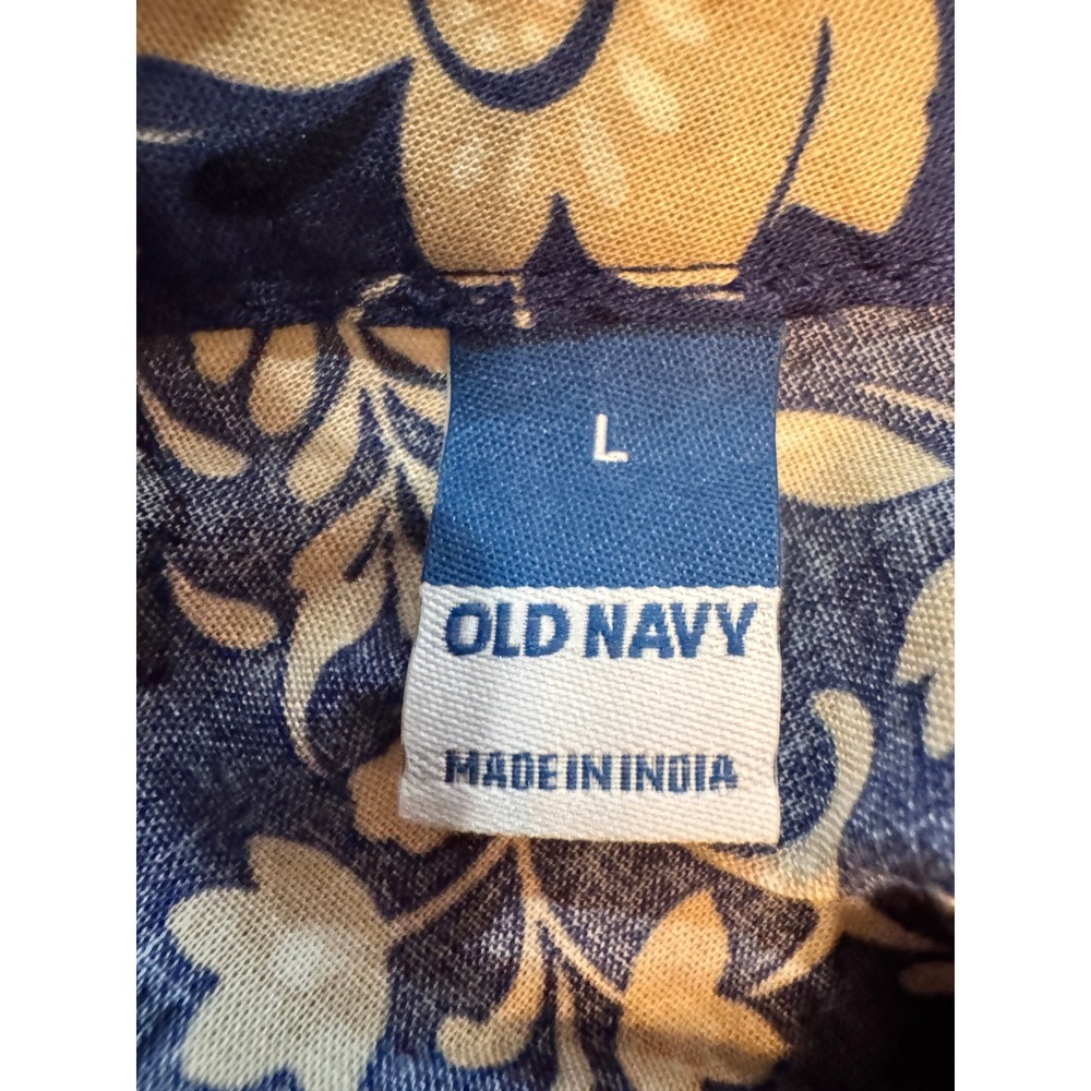 Old Navy Navy Blue‎ Floral Print V Neck Tie Back Mini Dress Size L NWT - Picture 5 of 5